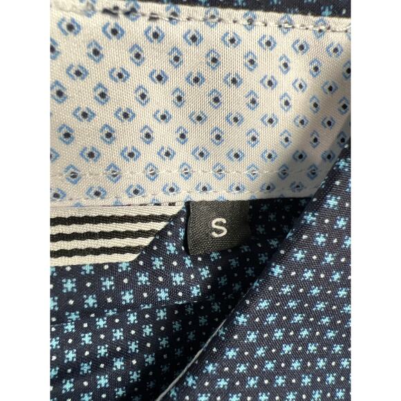 Esabel C Men's Small Navy Blue Casual Button Down Long Sleeve Dress Shirts Top - Picture 2 of 10